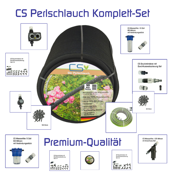 CS-Perlschlauch Komplettset´s Durchflussreduziert Premium