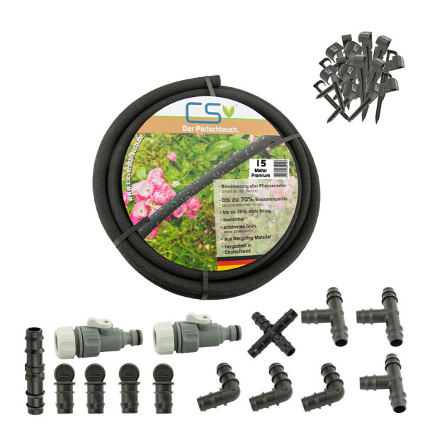 15m CS Soaker Hose Premium with Accessories