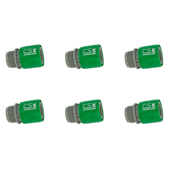 CS Schnellschlauchstück 1/2 Zoll mit 3/4 Zoll Außengewinde 6er Set
