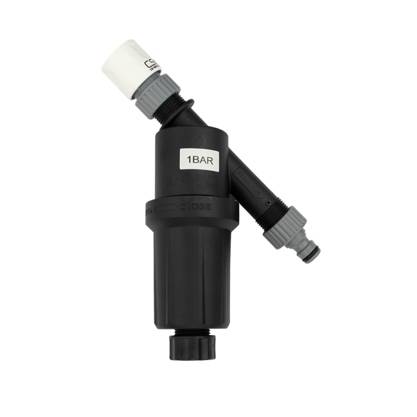 CS Wasserfilter 125 micron mit Druckminderer 1.0 bar 1x Schnellschlauchstück& 1x Hahnanschluss