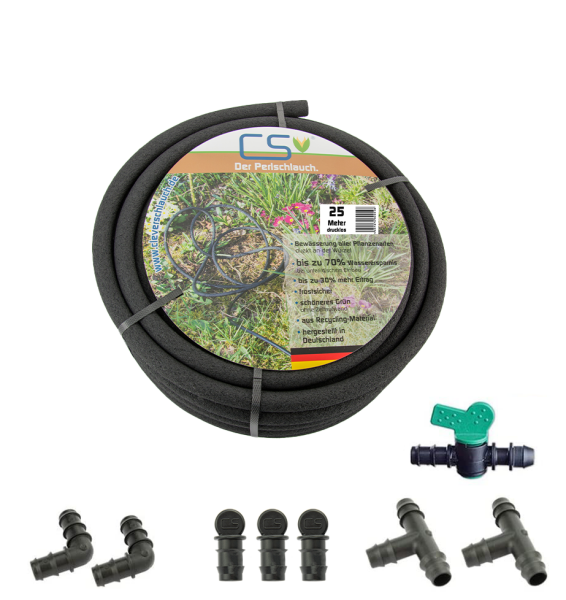 25 m CS Soaker Hose Pressureless with Connector Set S5