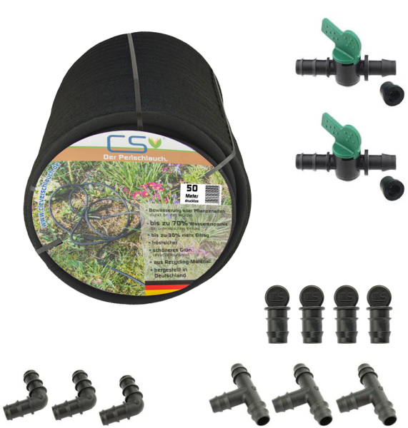 50?m CS Perlschlauch drucklos mit Anschluss-Set S6