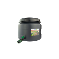 CS Drehdeckelfass 30 Liter grau mit Absperrhahn und...