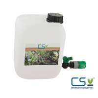 CS Wasser-Vorratsbehälter 5 l mit Absperrhahn und GL Schnellschlauchstück für die drucklose Bewässerung