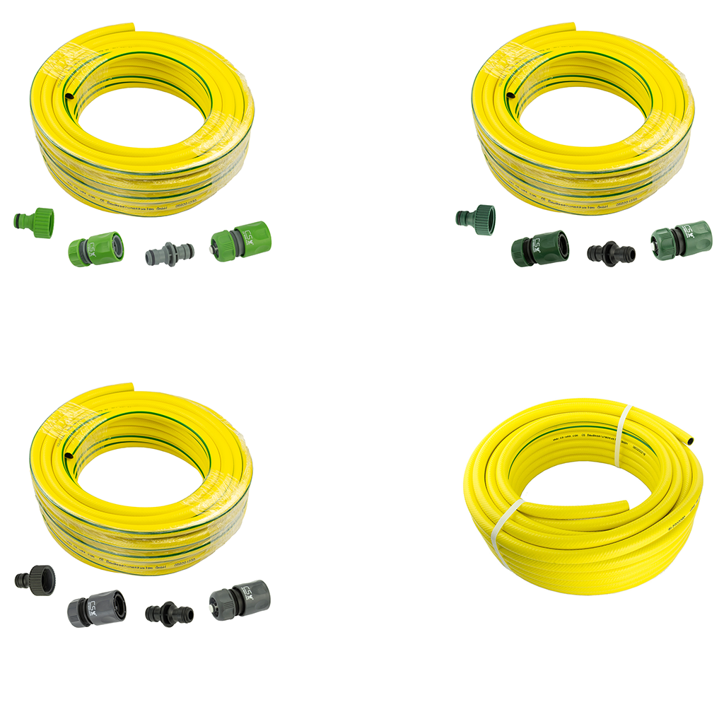 Garden hoses and connection sets